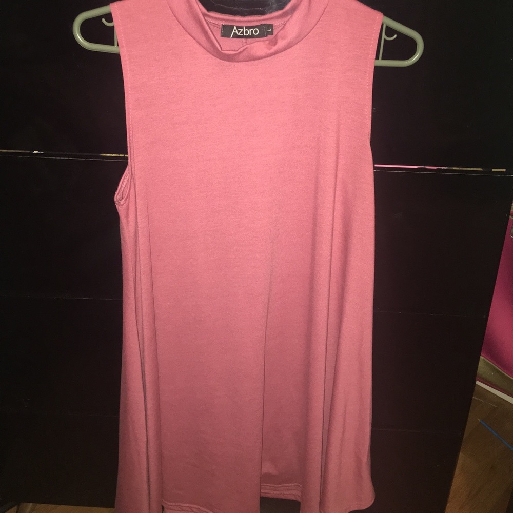 No sleeve knee high dress with high neck